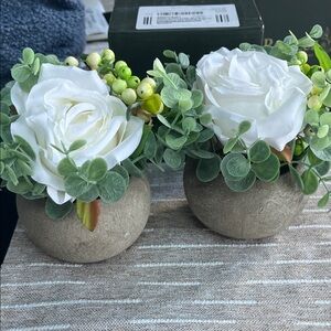 Elegant White Rose and Greenery Arrangement